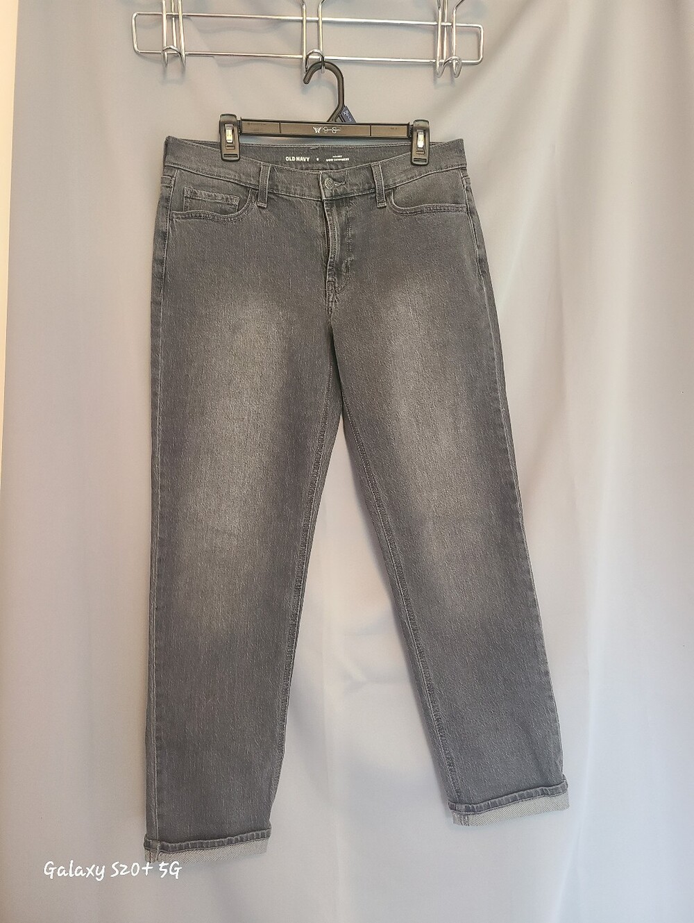 Old Navy Womens Washed Gray Straight Jeans